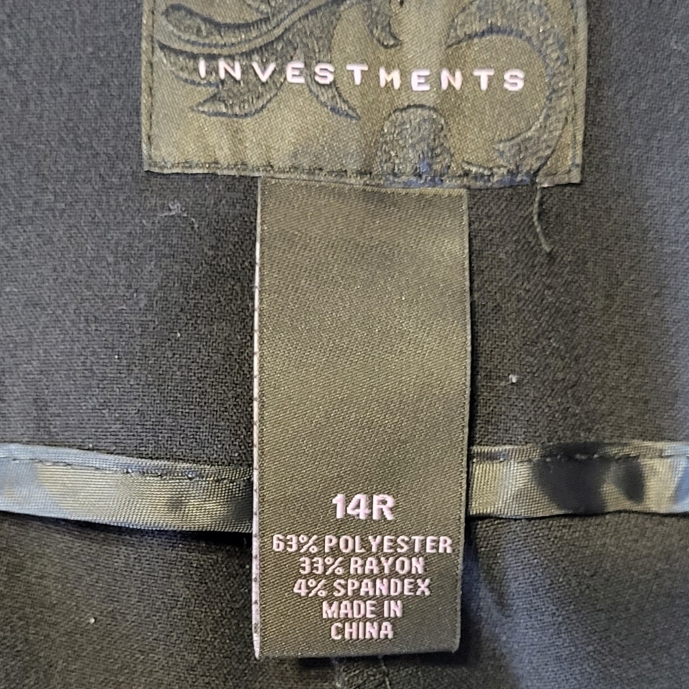 Investments Women's Black High Waisted Cuffed Slack/Dress Pants Size 14R 🐈 - Picture 2 of 10